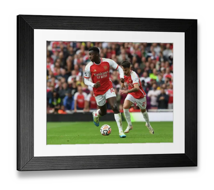 Framed Print : Arsenal's Eddie Nketiah Faces Off Against Tottenham in the 2023-24 Premier League Clash