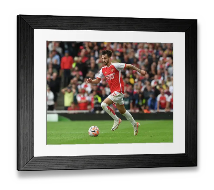 Framed Print : Arsenal's Fabio Vieira Faces Off Against Tottenham in the 2023-24 Premier League Clash