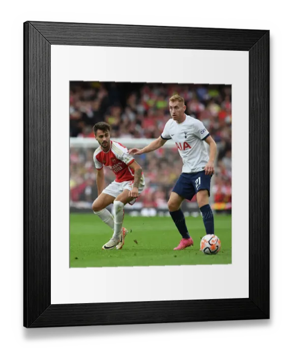Framed Print : Arsenal vs. Tottenham: Fabio Vieira Closes Down Kulusevski in Intense Premier League Clash (2023-24) Framed Print : Arsenal vs. Tottenham: Fabio Vieira Closes Down Kulusevski in Intense Premier League Clash (2023-24)