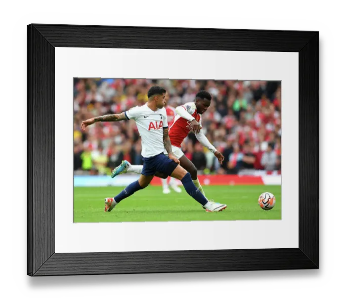 Framed Print : Arsenal vs. Tottenham: Intense Battle – Nketiah vs. Romero (2023-24)