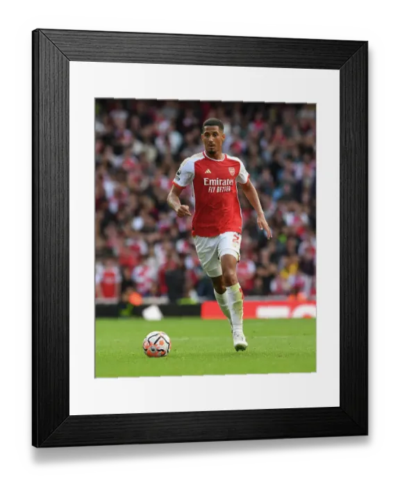 Framed Print : Saliba vs. Tottenham: The 2023-24 North London Derby Showdown