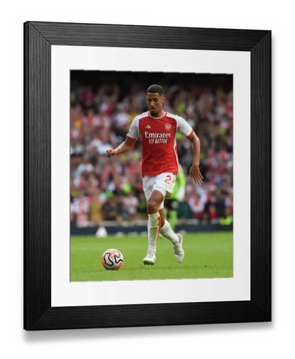 Framed Print : Battle at the Emirates: Arsenal vs. Tottenham Clash - Saliba's Showdown in the 2023-24 Premier League