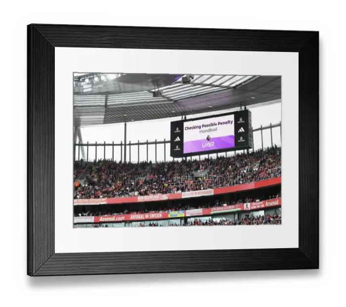 Framed Print : Arsenal vs. Tottenham: Penalty Decision Under Review in 2023-24 Premier League Clash Framed Print : Arsenal vs. Tottenham: Penalty Decision Under Review in 2023-24 Premier League Clash