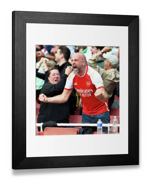 Framed Print : Arsenal Fans Go Wild: Celebrating the Second Goal Against Tottenham in the 2023-24 Premier League Framed Print : Arsenal Fans Go Wild: Celebrating the Second Goal Against Tottenham in the 2023-24 Premier League