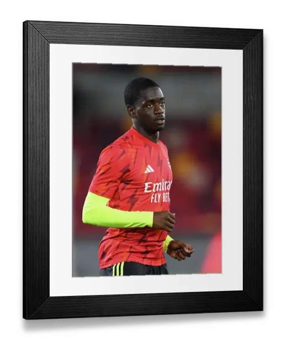 Framed Print : Arsenal's Charles Sagoe Jr. Prepares for Brentford Showdown in Carabao Cup 2023-24
