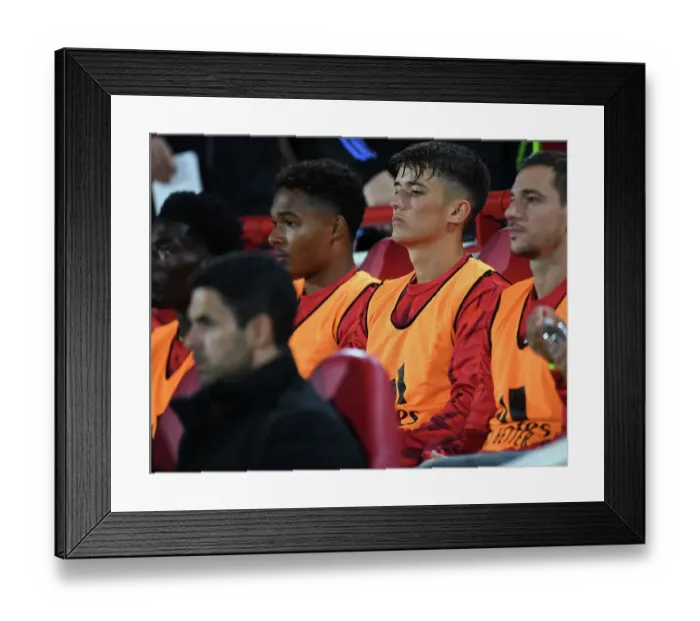 Framed Print : Arsenal's Bench Ready for Brentford's Carabao Cup Challenge