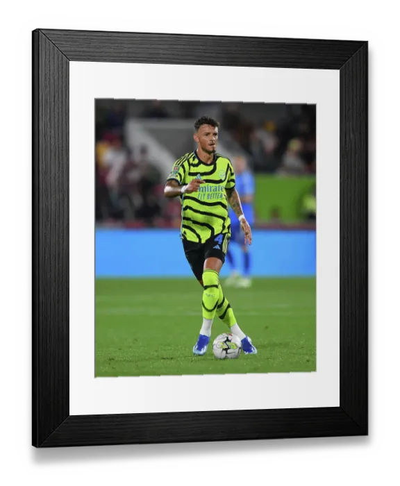 Framed Print : Arsenal's Ben White Shines in Carabao Cup Clash Against Brentford