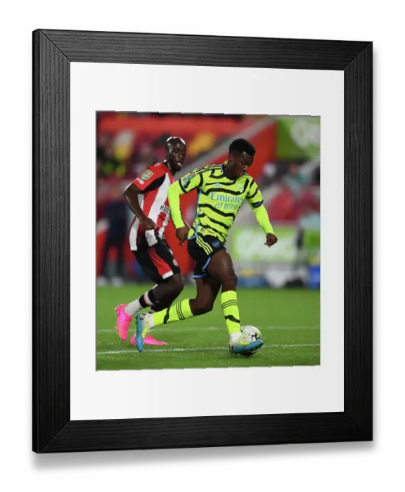 Framed Print : Arsenal's Eddie Nketiah Faces Off Against Brentford in Carabao Cup Clash Framed Print : Arsenal's Eddie Nketiah Faces Off Against Brentford in Carabao Cup Clash