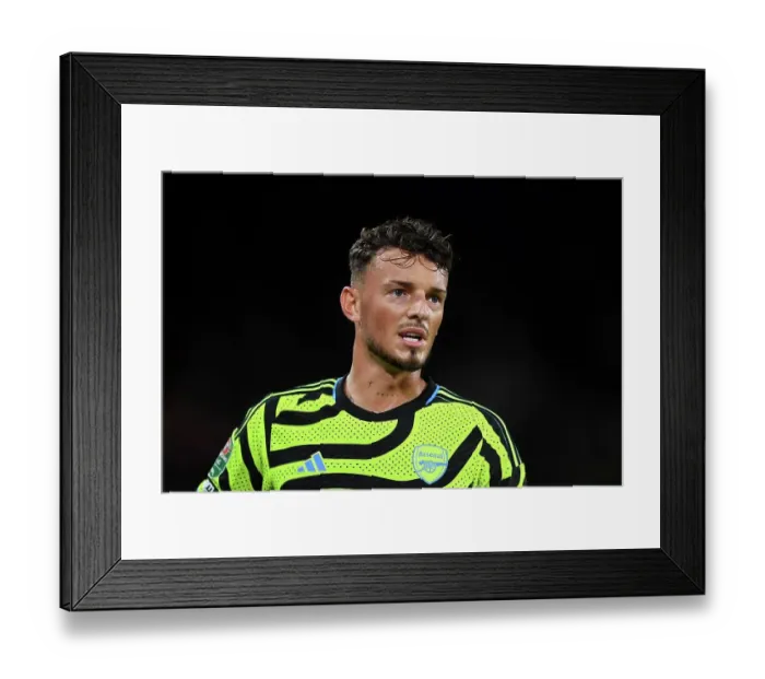 Framed Print : Brentford vs Arsenal: Carabao Cup Showdown - Ben White's Focus