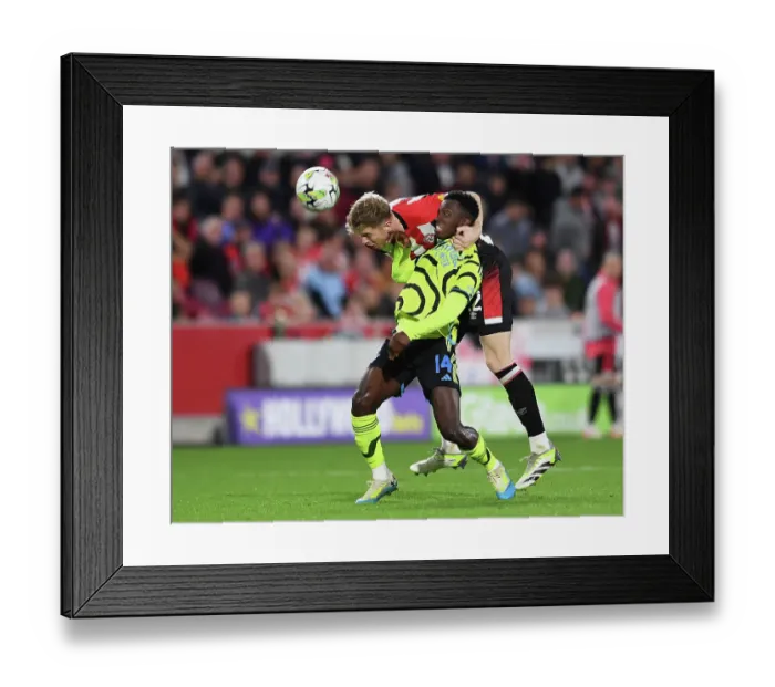 Framed Print : Nketiah vs Collins: A Carabao Cup Battle at Brentford