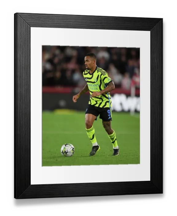 Framed Print : Gabriel Jesus in Action: Arsenal vs. Brentford - Carabao Cup 2023-24
