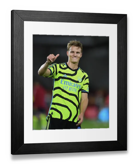 Framed Print : Martin Odegaard's Reaction: Brentford vs Arsenal in Carabao Cup 2023-24 Framed Print : Martin Odegaard's Reaction: Brentford vs Arsenal in Carabao Cup 2023-24