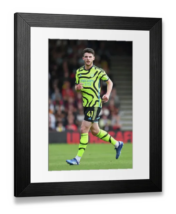 Framed Print : Arsenal's Declan Rice Focuses at AFC Bournemouth's Premier League Clash (2023-24)