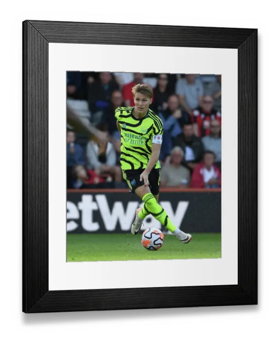 Framed Print : Martin Odegaard: Arsenal's Midfield Maestro Dazzles in AFC Bournemouth Victory, Premier League 2023-24