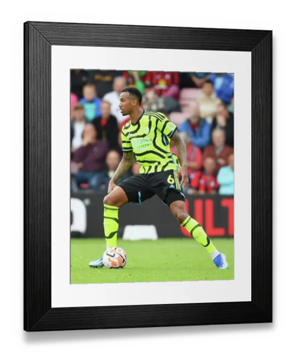 Framed Print : Arsenal's Gabriel Charges Forward Against AFC Bournemouth in Premier League Clash (2023-24) Framed Print : Arsenal's Gabriel Charges Forward Against AFC Bournemouth in Premier League Clash (2023-24)
