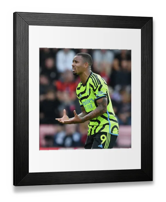 Framed Print : Gabriel Jesus: Arsenal's Radiant Forward Dazzles in Premier League Victory at AFC Bournemouth, 2023-24