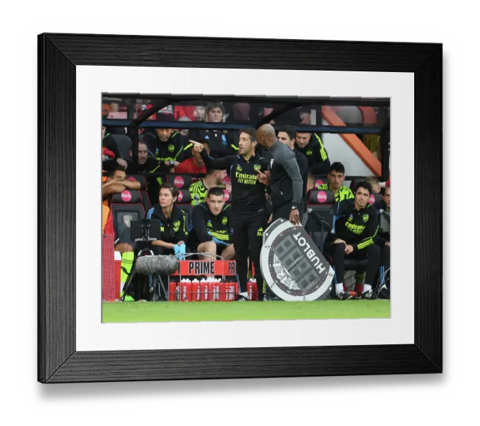 Framed Print : Arsenal Coach Nico Jover Discusses with Fourth Official during AFC Bournemouth vs Arsenal (2023-24) Framed Print : Arsenal Coach Nico Jover Discusses with Fourth Official during AFC Bournemouth vs Arsenal (2023-24)