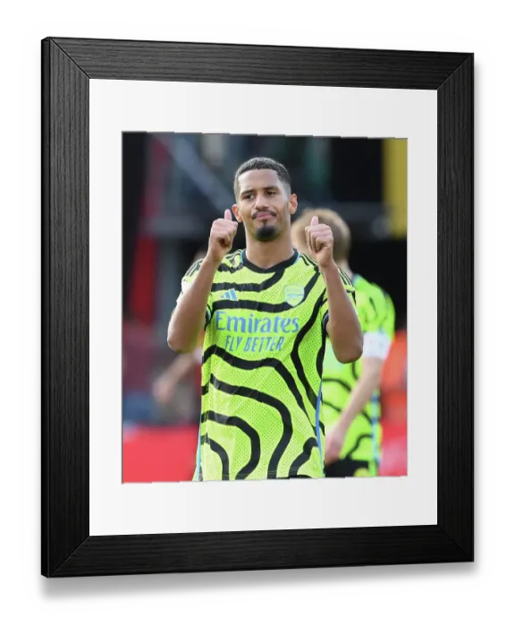 Framed Print : Arsenal Celebrate Victory at AFC Bournemouth: William Saliba's Applause Framed Print : Arsenal Celebrate Victory at AFC Bournemouth: William Saliba's Applause