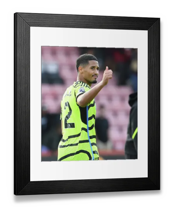 Framed Print : William Saliba's Debut: Arsenal's Victory Over AFC Bournemouth in the 2023-24 Premier League