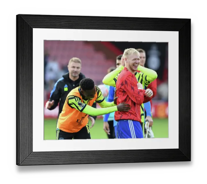 Framed Print : Arsenal Celebrate Win Against AFC Bournemouth in 2023-24 Premier League
