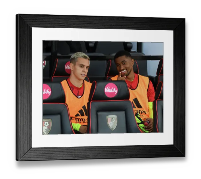 Framed Print : Arsenal Substitutes Trossard and Nelson Before AFC Bournemouth vs Arsenal (2023-24)