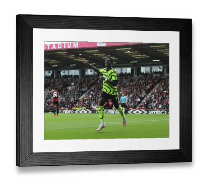 Framed Print : Saka Scores First: Arsenal Triumphs Over AFC Bournemouth in Premier League Clash, 2023-24 Framed Print : Saka Scores First: Arsenal Triumphs Over AFC Bournemouth in Premier League Clash, 2023-24