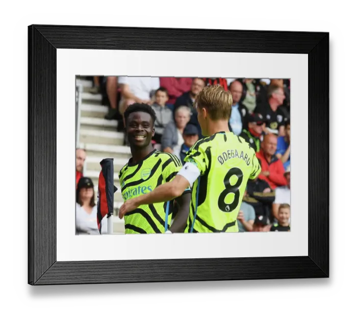 Framed Print : Arsenal's Saka Scores First Goal: AFC Bournemouth vs Arsenal, 2023-24 Premier League