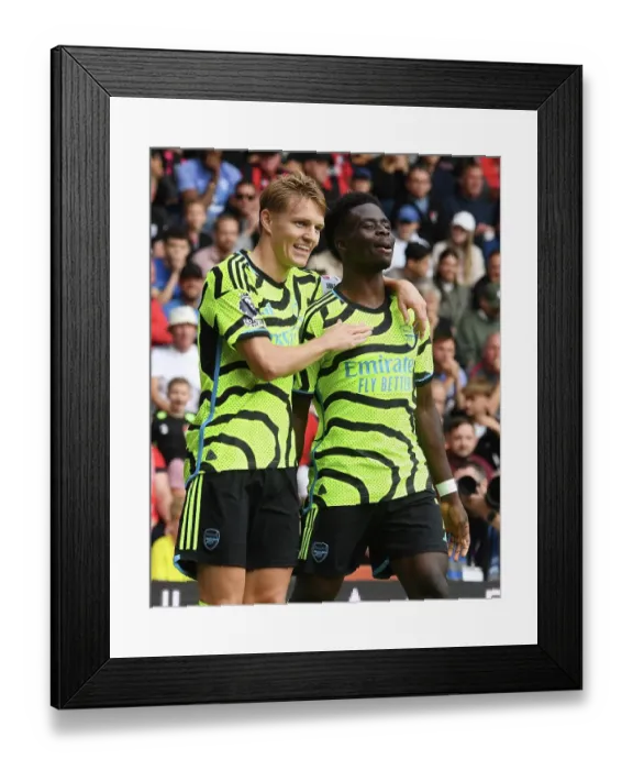 Framed Print : Arsenal's Sensational Duo: Saka and Ödegaard Score First Goals Together vs. AFC Bournemouth (2023-24) Framed Print : Arsenal's Sensational Duo: Saka and Ödegaard Score First Goals Together vs. AFC Bournemouth (2023-24)
