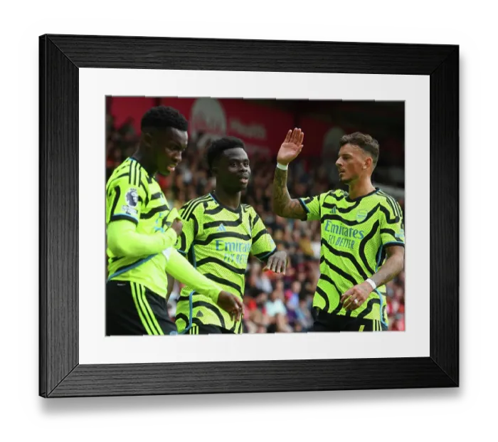 Framed Print : Saka Scores First: Arsenal's Triumph at AFC Bournemouth (2023-24)