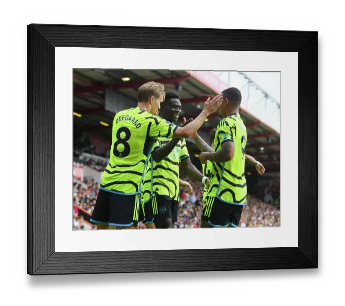 Framed Print : Arsenal's Bukayo Saka Scores First Goal: AFC Bournemouth vs Arsenal, 2023-24 Premier League