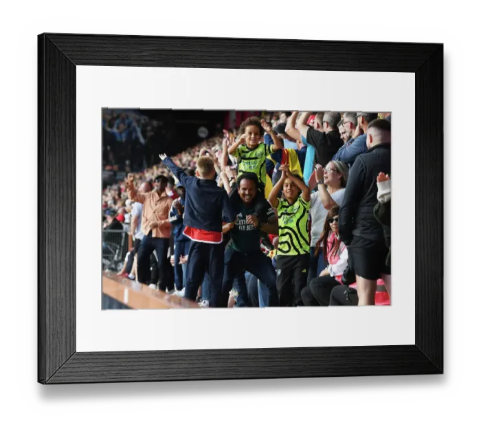 Framed Print : Arsenal Fans Celebrate at AFC Bournemouth: Premier League 2023-24