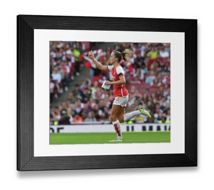 Framed Print : Thrilling Moment: Lia Walti Charges onto Emirates Pitch for Arsenal Women vs Liverpool Women (Barclays WSL, 2023-24)