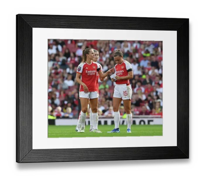 Framed Print : Arsenal's Katie McCabe Ponders Over Mysterious On-Pitch Note During Arsenal Women vs Liverpool Women (2023-24) Framed Print : Arsenal's Katie McCabe Ponders Over Mysterious On-Pitch Note During Arsenal Women vs Liverpool Women (2023-24)