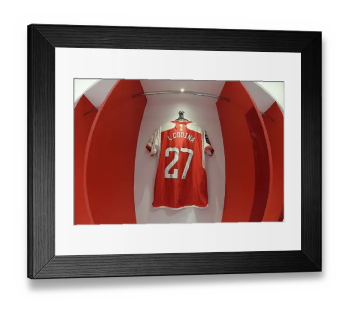 Framed Print : Arsenal FC: Pre-Match Focus - Laia Codina's Shirt in the Dressing Room (Arsenal vs Liverpool, Barclays Women's Super League, 2023) Framed Print : Arsenal FC: Pre-Match Focus - Laia Codina's Shirt in the Dressing Room (Arsenal vs Liverpool, Barclays Women's Super League, 2023)