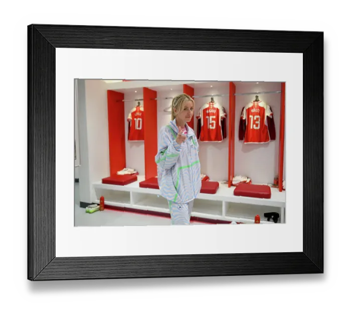Framed Print : Arsenal FC vs Liverpool FC: Leah Williamson's Pre-Match Ritual in the Arsenal Dressing Room - Barclays Women's Super League, 2023 Framed Print : Arsenal FC vs Liverpool FC: Leah Williamson's Pre-Match Ritual in the Arsenal Dressing Room - Barclays Women's Super League, 2023