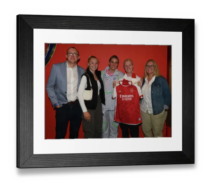 Framed Print : Arsenal FC vs Liverpool FC: Alessia Russo Mingles with Arsenal Hospitality Group - Barclays Women's Super League