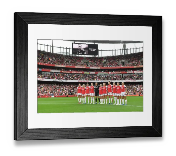Framed Print : Arsenal Honors Maddy Cusack with Minute of Silence before Liverpool Match