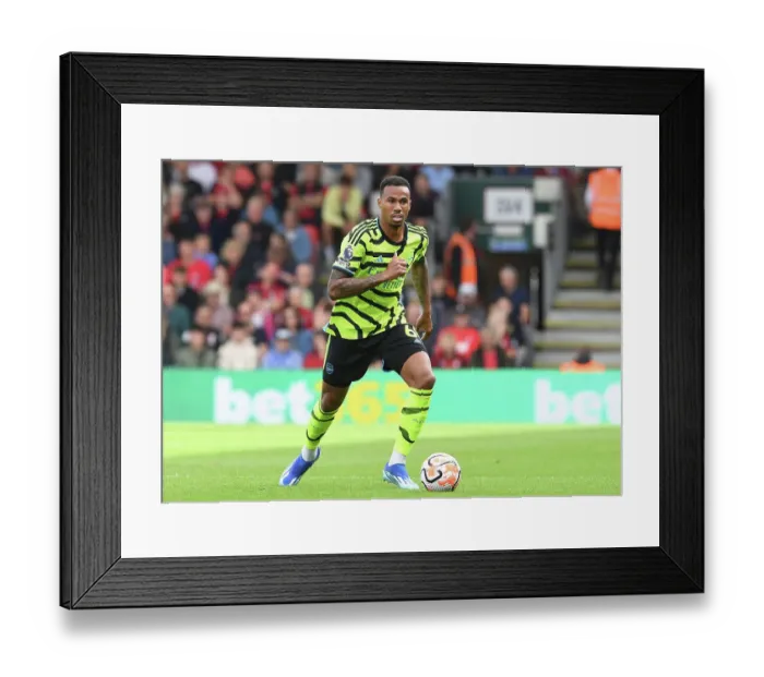 Framed Print : Gabriel Charges Forward: Arsenal vs. AFC Bournemouth, Premier League 2023-24 Framed Print : Gabriel Charges Forward: Arsenal vs. AFC Bournemouth, Premier League 2023-24