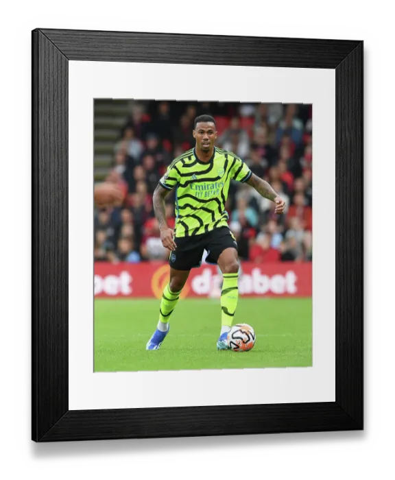 Framed Print : Gabriel Magalhaes in Action: AFC Bournemouth vs. Arsenal FC, Premier League 2023-24
