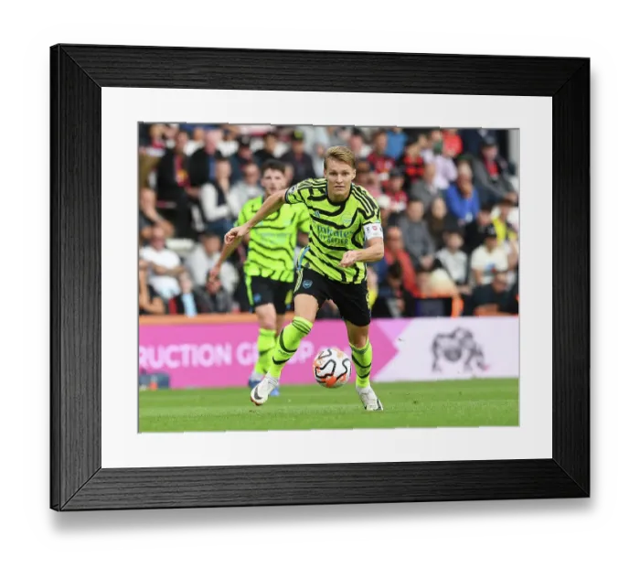 Framed Print : Martin Odegaard: Midfield Genius Shines in Arsenal's Premier League Triumph over AFC Bournemouth, 2023-24 Season