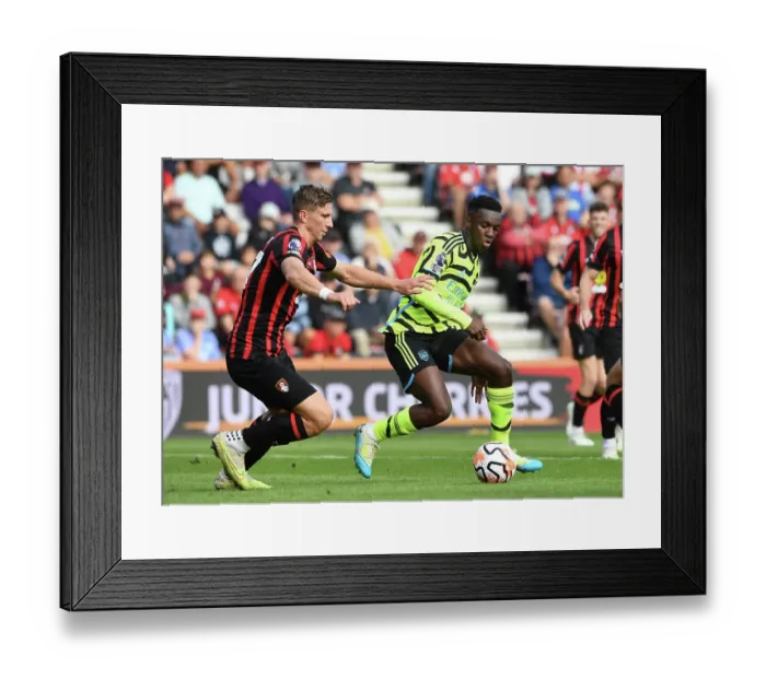 Framed Print : Arsenal's Eddie Nketiah Faces Off Against AFC Bournemouth's Illya Zabarnyi in Premier League Clash (2023-24) Framed Print : Arsenal's Eddie Nketiah Faces Off Against AFC Bournemouth's Illya Zabarnyi in Premier League Clash (2023-24)
