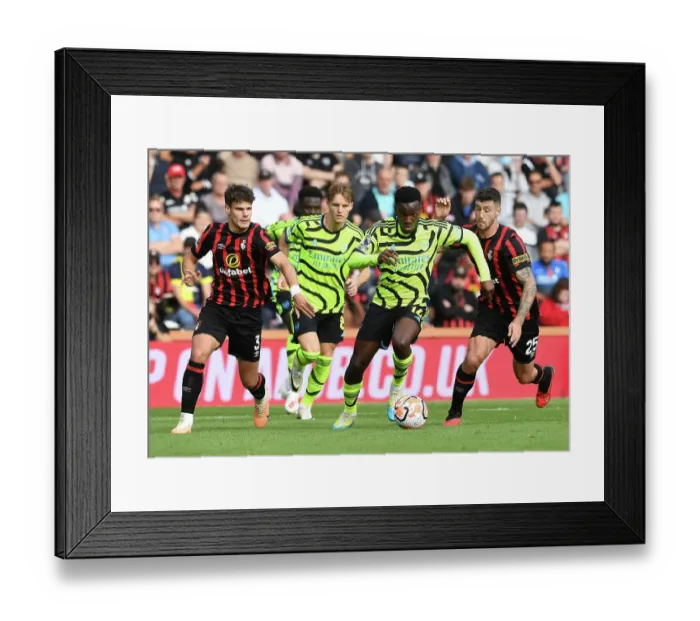 Framed Print : Arsenal's Nketiah Faces Off Against Bournemouth Defenders in Premier League Clash (2023-24) Framed Print : Arsenal's Nketiah Faces Off Against Bournemouth Defenders in Premier League Clash (2023-24)