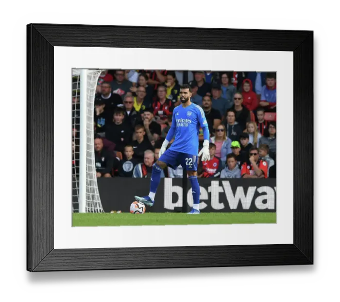 Framed Print : Arsenal's David Raya in Action: Premier League 2023-24 - AFC Bournemouth vs Arsenal
