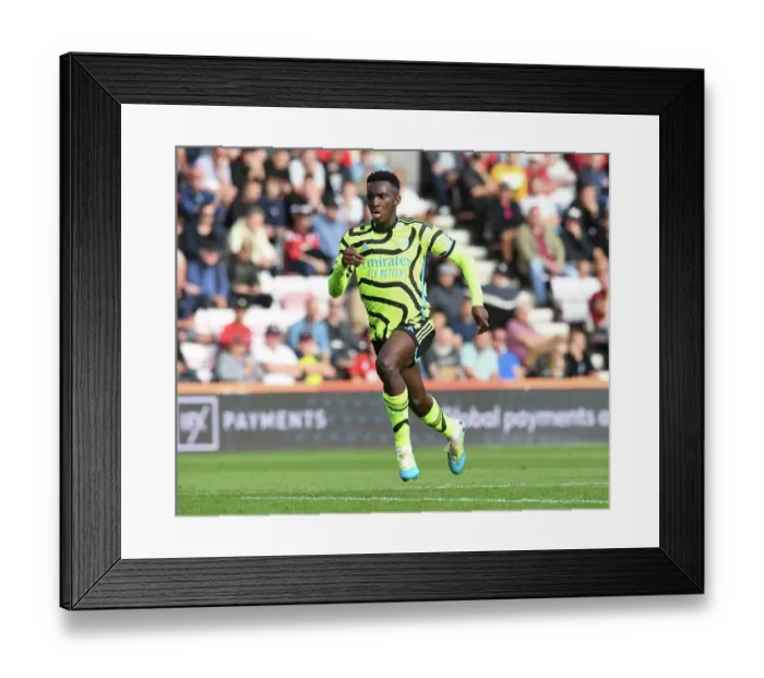 Framed Print : Arsenal's Eddie Nketiah Scores Brace: AFC Bournemouth Overpowered in 2023-24 Premier League Clash