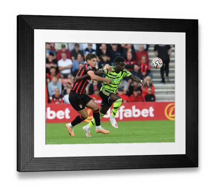 Framed Print : Arsenal's Bukayo Saka Dazzles: Premier League Showdown vs AFC Bournemouth 2023-24
