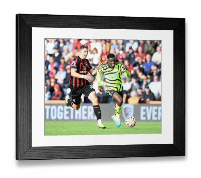 Framed Print : Arsenal's Eddie Nketiah Clashes with Bournemouth's Illia Zabarnyi in Premier League Showdown (2023-24) Framed Print : Arsenal's Eddie Nketiah Clashes with Bournemouth's Illia Zabarnyi in Premier League Showdown (2023-24)