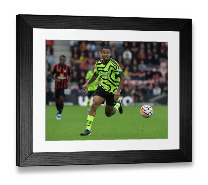 Framed Print : Gabriel Jesus Shines: Arsenal's Brilliant Forward Leads Premier League Win vs. AFC Bournemouth (2023-24)