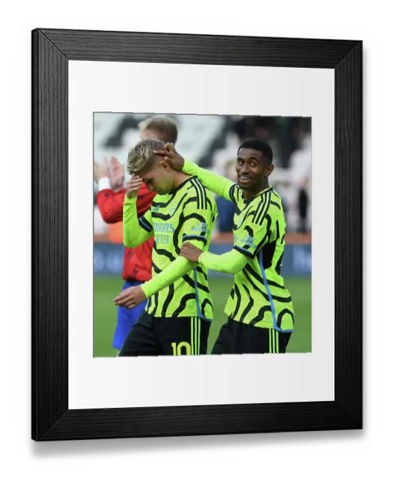 Framed Print : Arsenal's Smith Rowe and Nelson Celebrate Victory Over AFC Bournemouth in 2023-24 Premier League Framed Print : Arsenal's Smith Rowe and Nelson Celebrate Victory Over AFC Bournemouth in 2023-24 Premier League