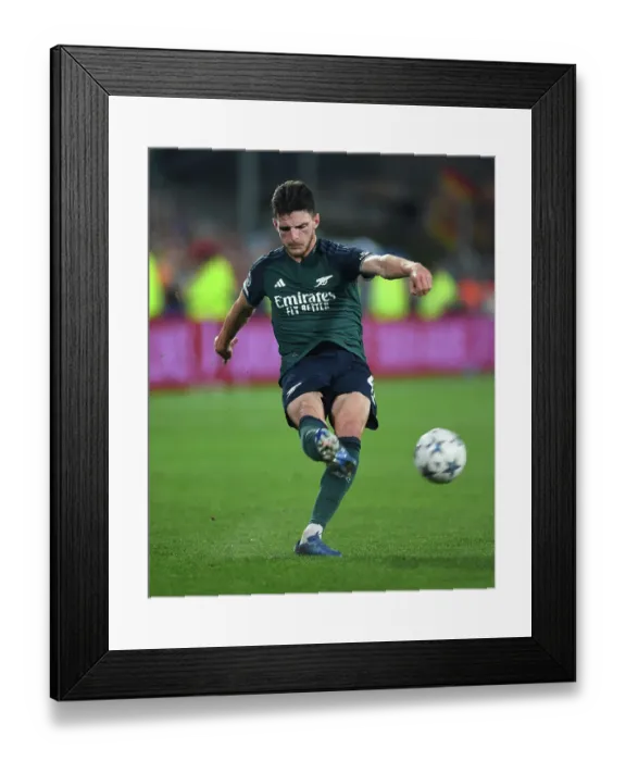 Framed Print : Arsenal's Declan Rice Stars: RC Lens Overpowered in 2023 / 24 Champions League
