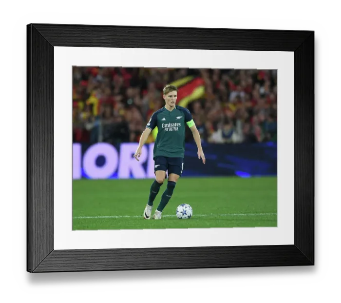 Framed Print : Champions League 2023-24: Martin Odegaard Leads Arsenal Past RC Lens in Group B